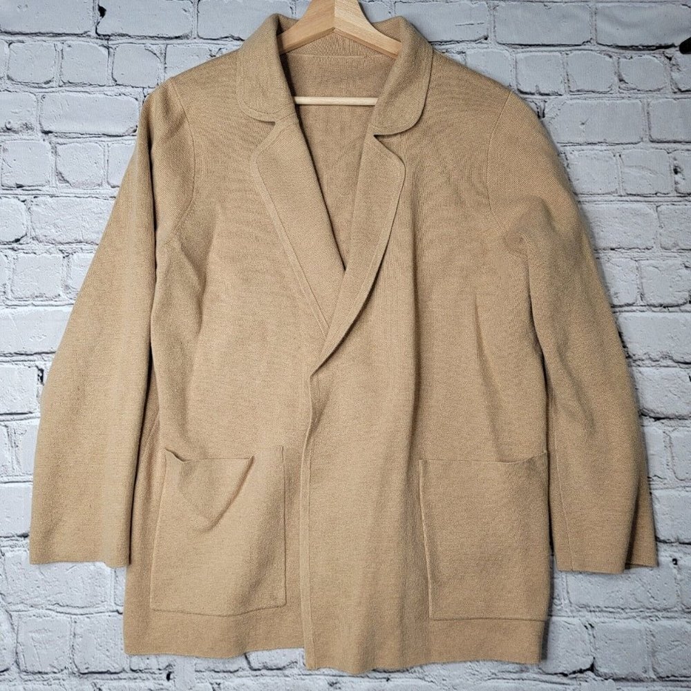 J Crew Eloise Sweater Blazer In Heather Khaki Merino Wool Blend Size M/L?